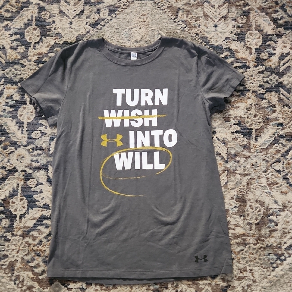 Under Armour Charcoal T-Shirt with Motivational Print